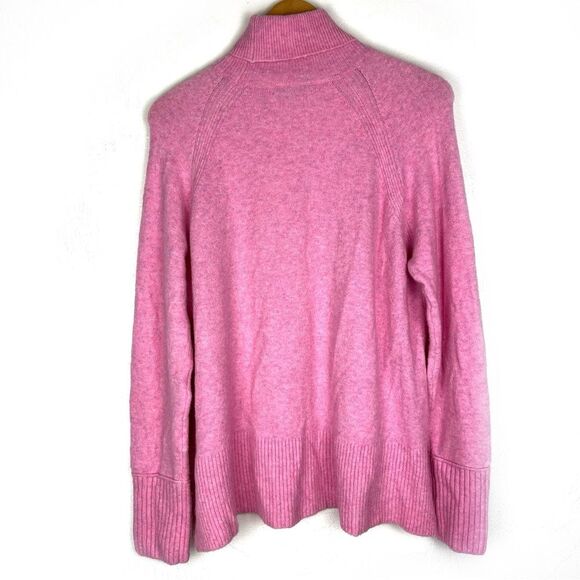 J. Crew Turtleneck Soft Wool Alpaca Blend Pink Side Slit Sweater size large - Picture 3 of 5